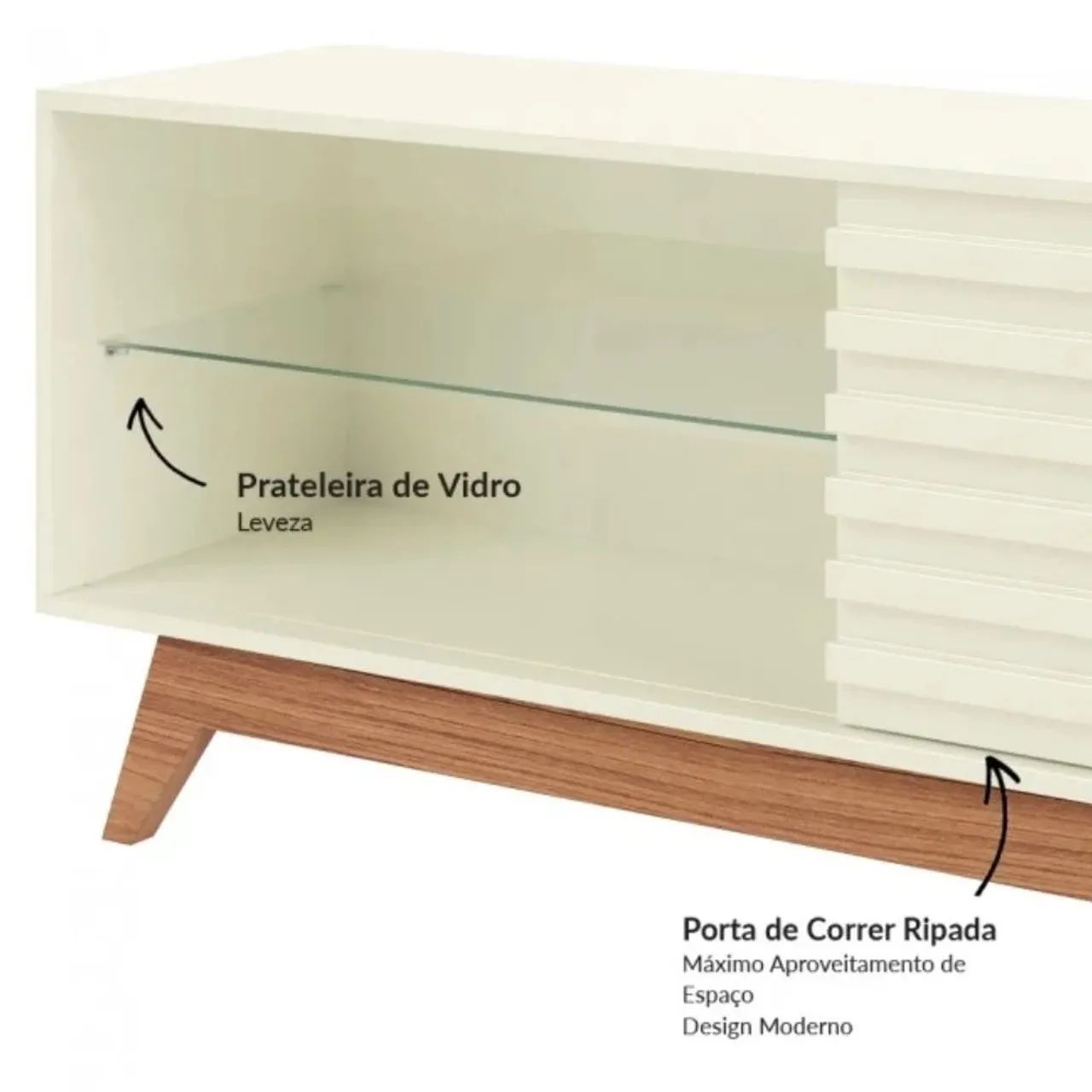 Rack Retrô R514 Dalla Costa 140cm para TV de até 55 Polegadas - Entrega Imediata; - Foto 3