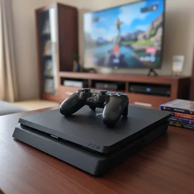Playstation 4 Slim 1TB - 02 Controles - 06 Jogos TOP - Excelente