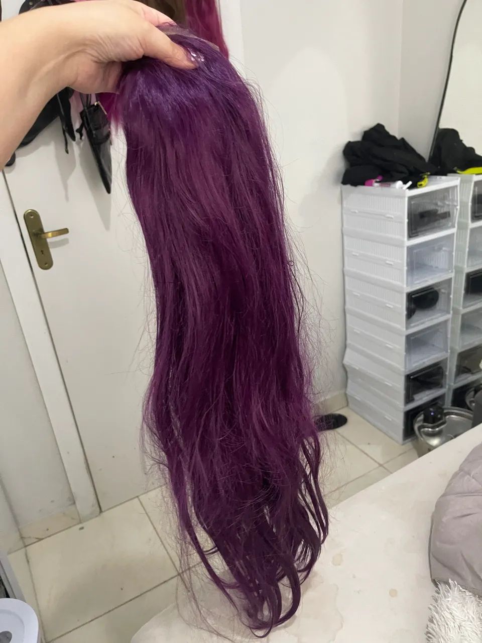 peruca lace wig roxa/rosa - Foto 2