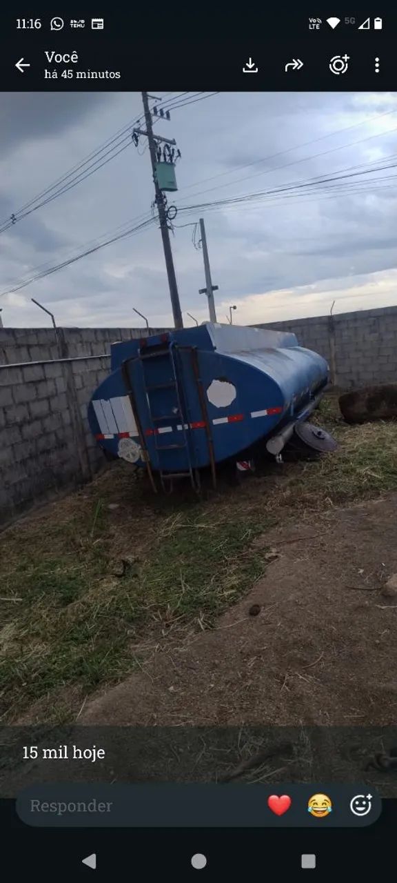 Tanque de combustível ou água 10 mil litros 