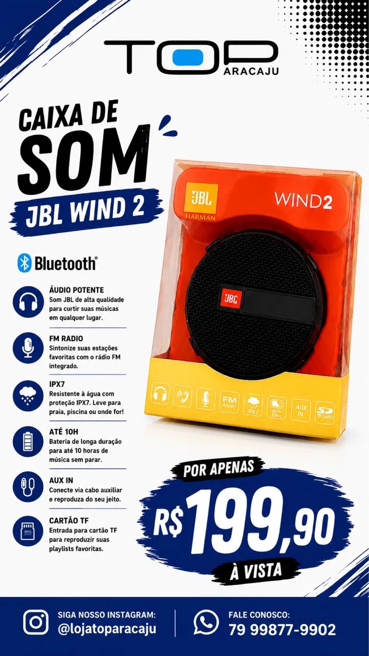 Caixa de som jbl wind 2