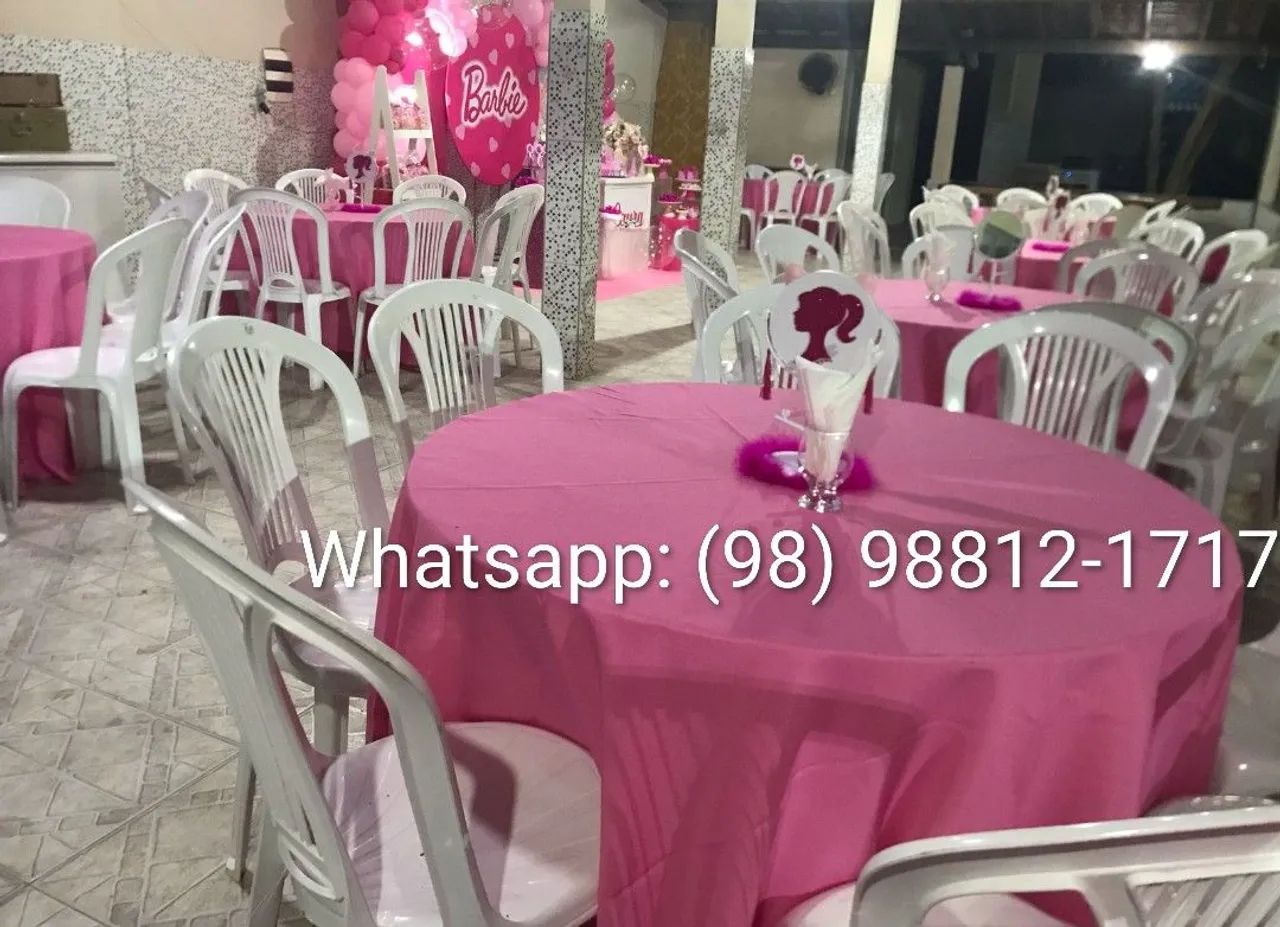 Mesas cadeiras toalhas tampões  - Foto 3