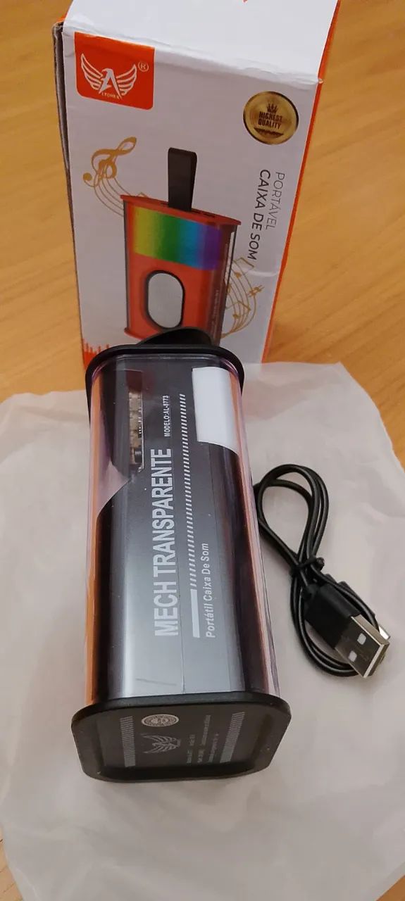 CAIXINHA DE SOM BLUETOOTH LED RGB - Foto 4