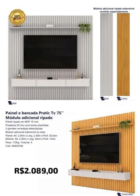 Painel com bancada ripado 2.40x2.50