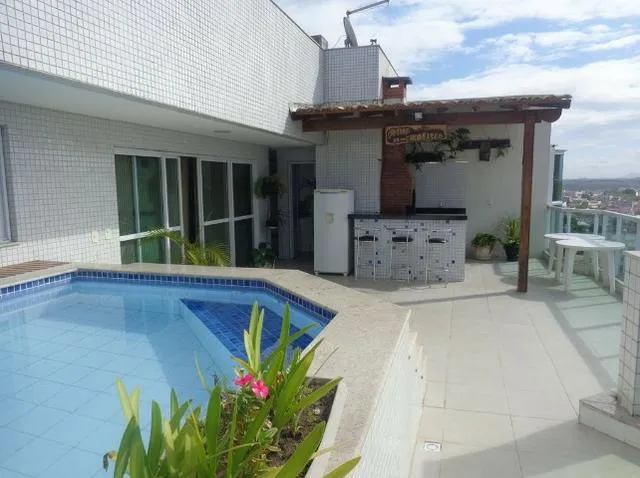 Cobertura C/piscina e churrasqueira p/ 15 pessoas, 3 Suítes C/Ar cond