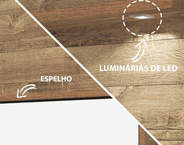 Painel para tv ate 65 Platinum cor Rustico - Foto 5