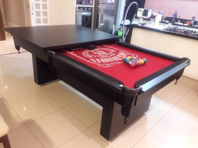 Mesa Encanto Janta | Mesa Preta | Tecido Vermelho | Jack Daniels | Modelo: DFPX7507 - Foto 2
