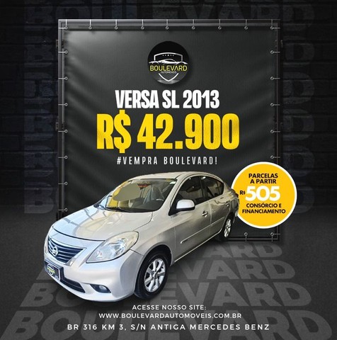 NISSAN VERSA SL 2013 ENTRADA 1000 + PARC. 48X