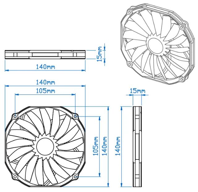 Fan Prolimatech Ultra Sleek Vortex 14 140mm - Foto 4