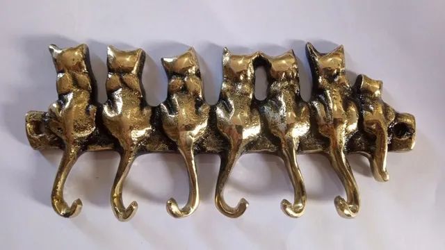 Presente dia dos namorados Porta Chaves Em Bronze vintage Em Formato De gatinhos - Foto 3