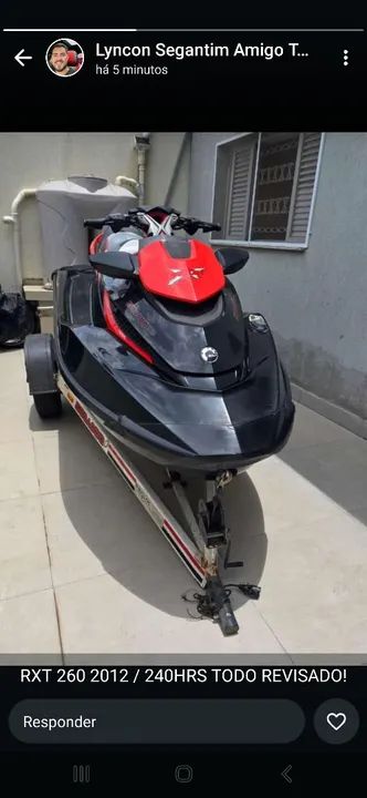 Jet Ski Sea-Doo RXT 260 2012 - 240 horas de uso