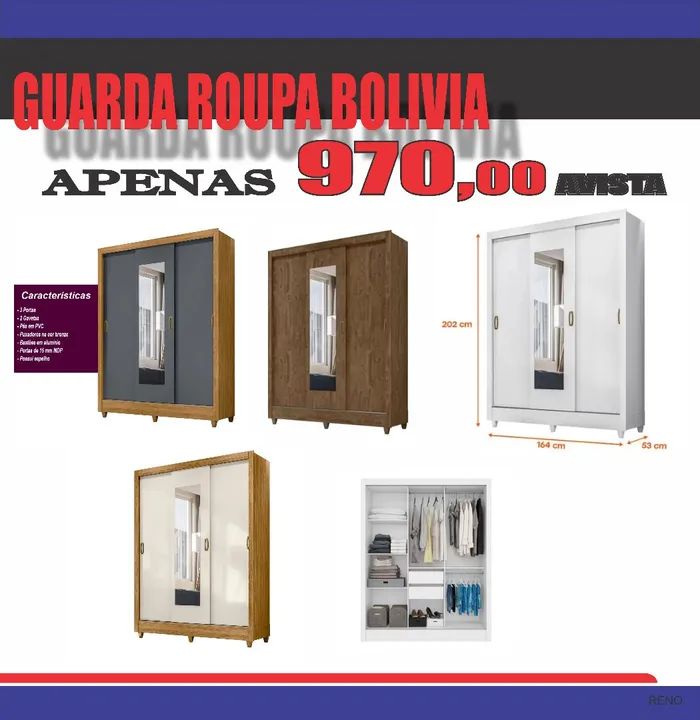 Guarda Roupa Bolívia mega oferta 