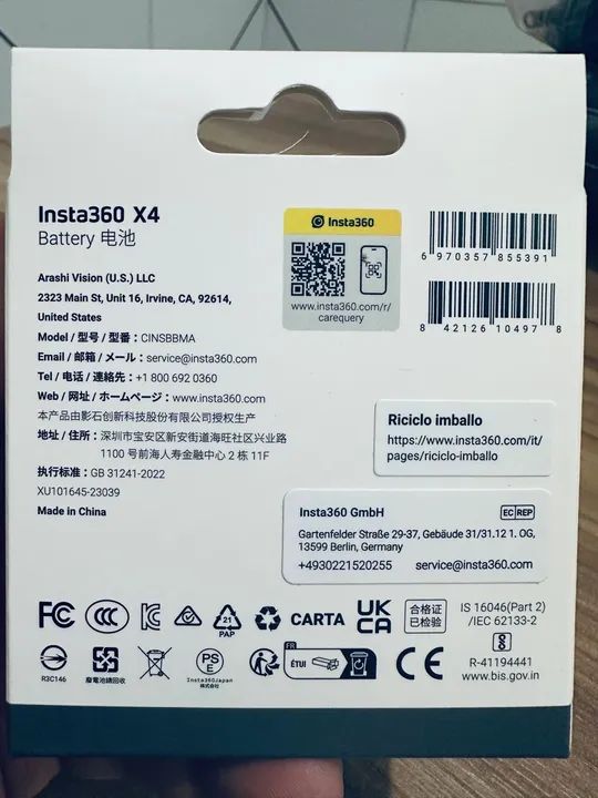 Bateria original Câmera Insta360 X4 2290 mah Nova Lacrada - Foto 6