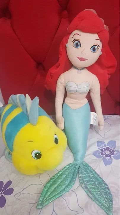 Ariel e linguado pelúcia 