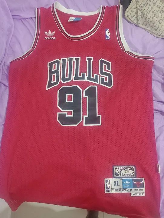Camiseta Adidas Bulls Dennis Rodman 91 - Tamanho XL