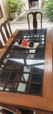 Mesa em cerejeira com 8 cadeiras  - Foto 2