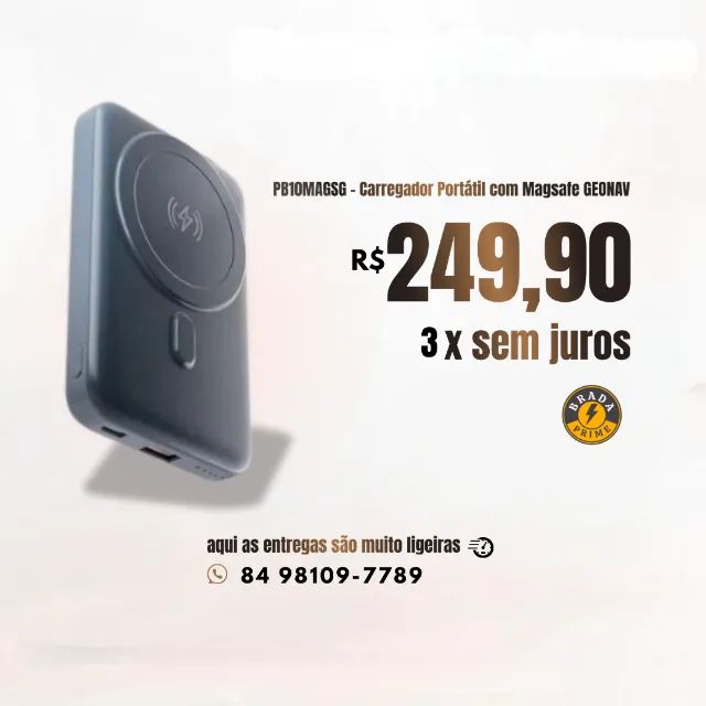 PB10MAGSG - Carregador Portátil com Suporte e Magsafe - Geonav - Loja Brada Prime - Foto 2