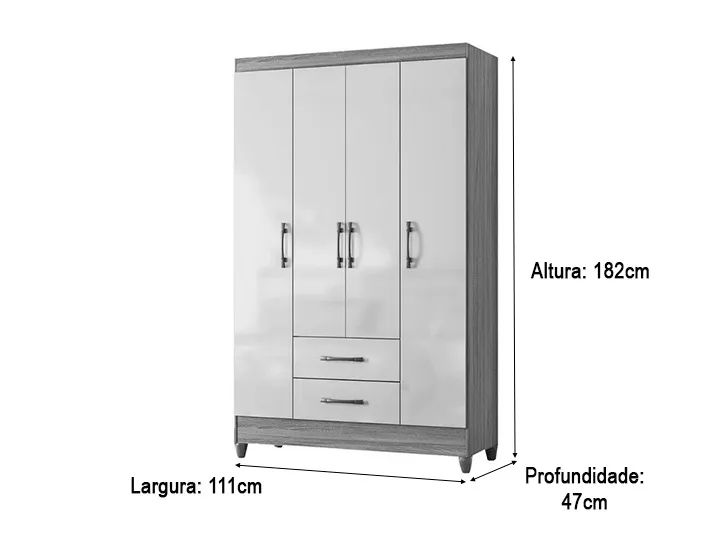Guarda Roupa Solteiro 4 Portas Moval a65 - Foto 5