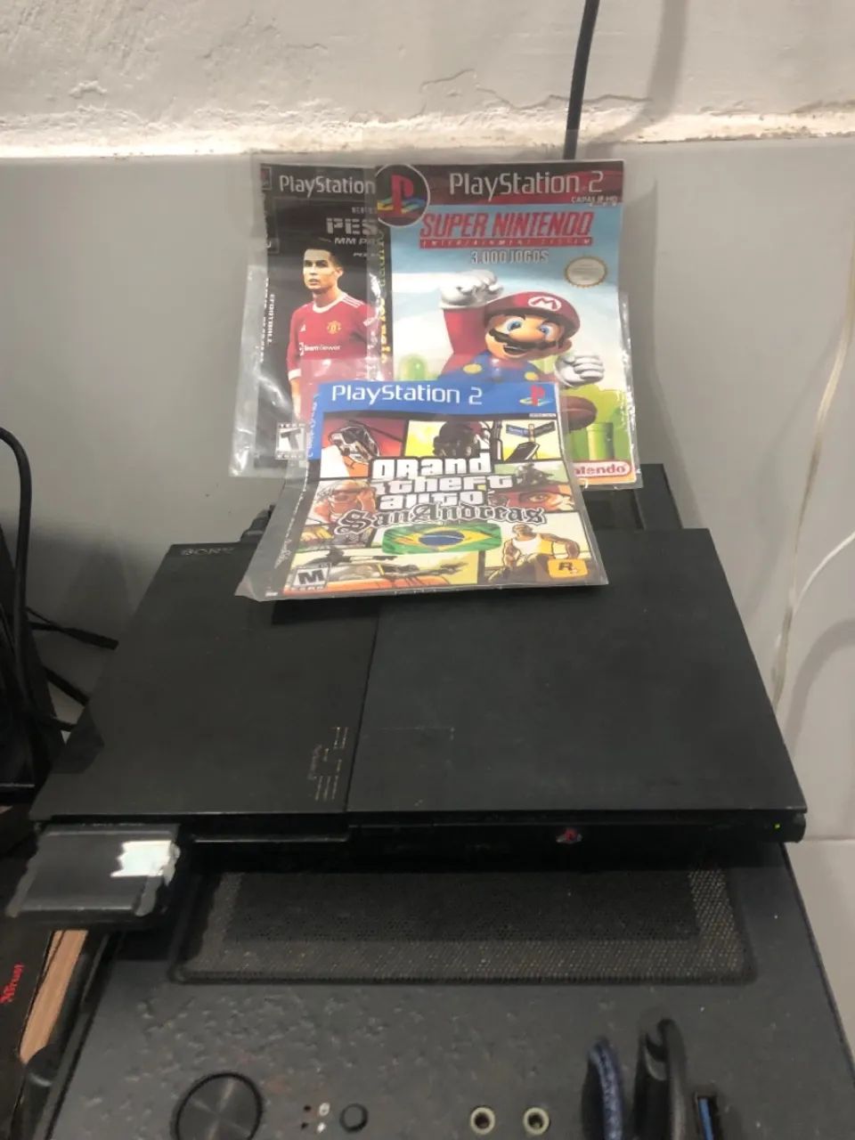 PS2 Original com 3 jogos e 2 controles  - Foto 2