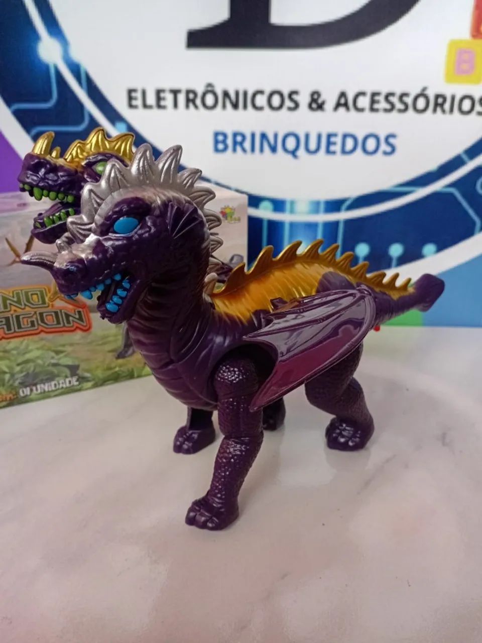 dragão duas cabeça com movimento e som - Foto 2