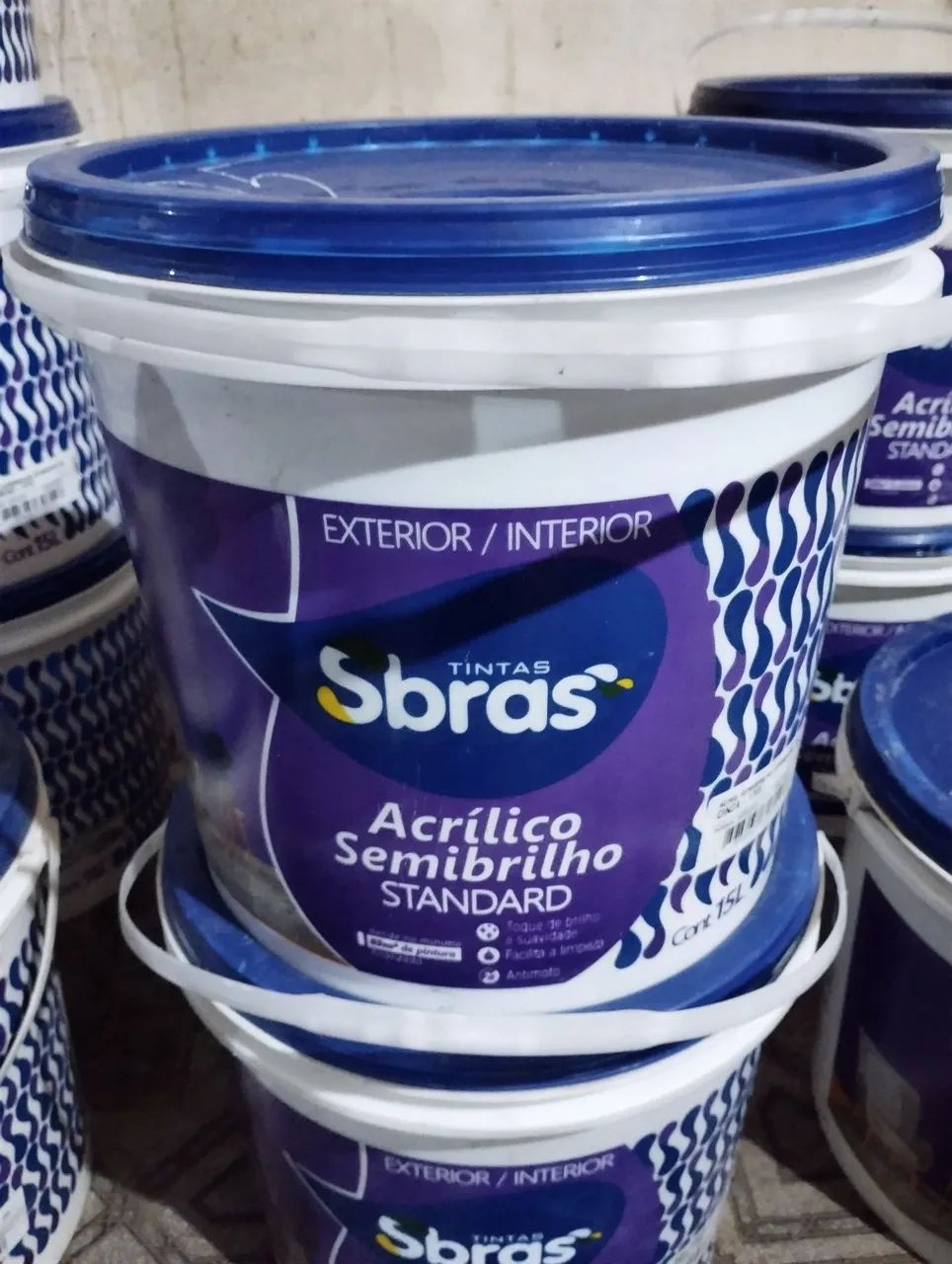Tinta semibrilho balde 15 litros sbras