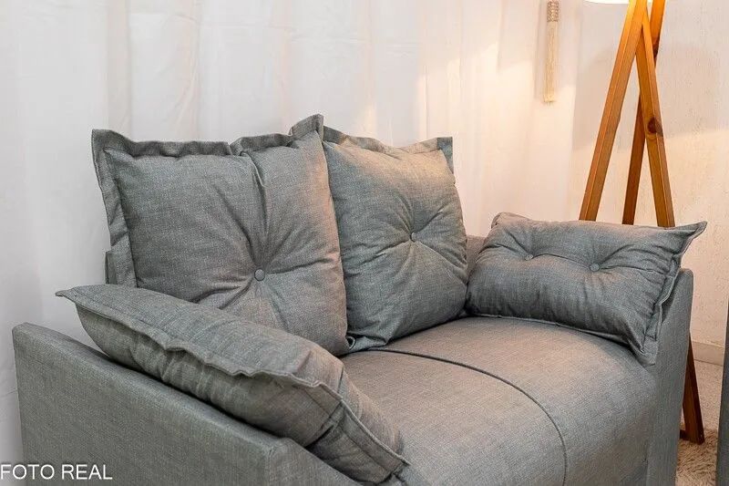 Conjunto Sofá 2 e 3 Lugares Linho Cinza - Foto 2