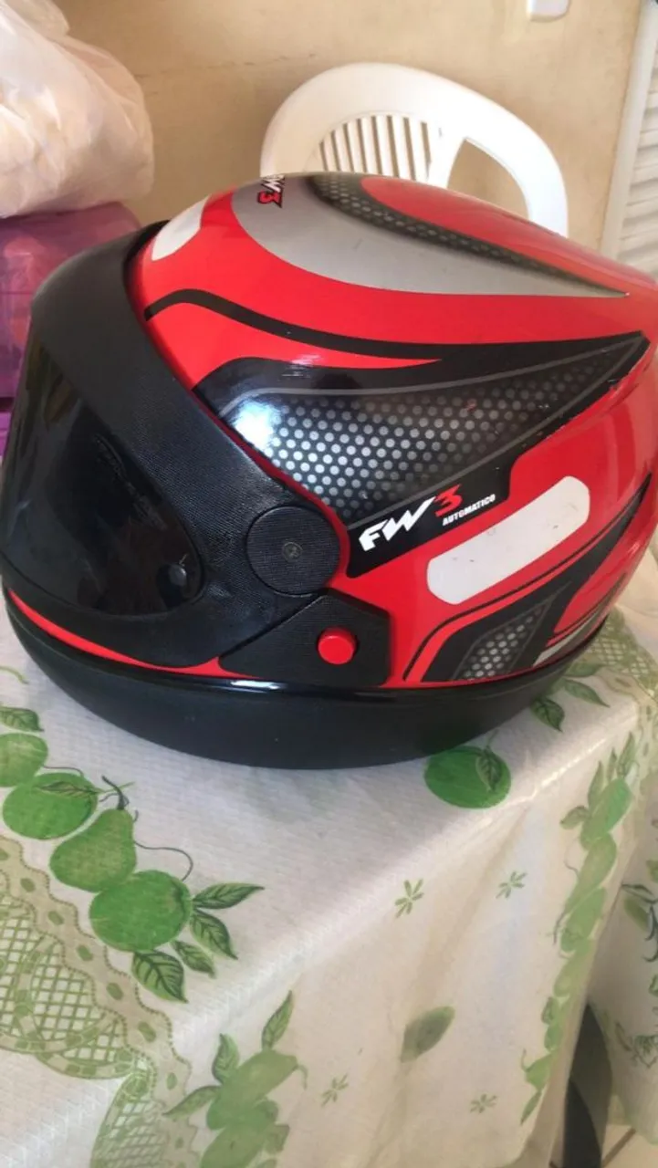 Capacete de Moto Vermelho FW3 Automático