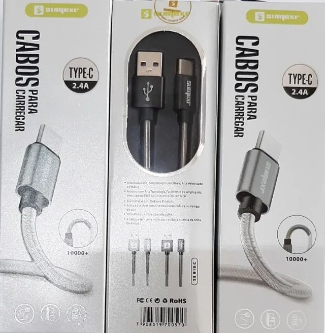 Cabo Tipo C  2.4A - com  Mola  e Manta ! Sumexr  Premium  