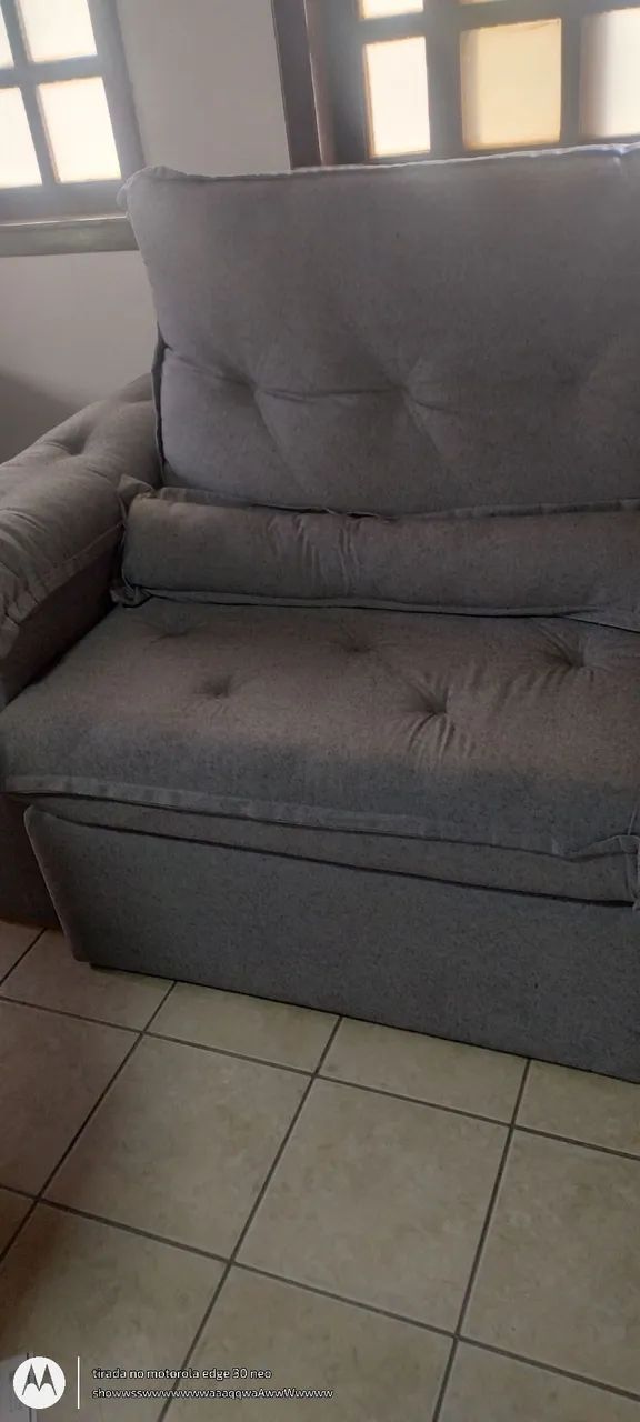 Sofá modular escuro novo 