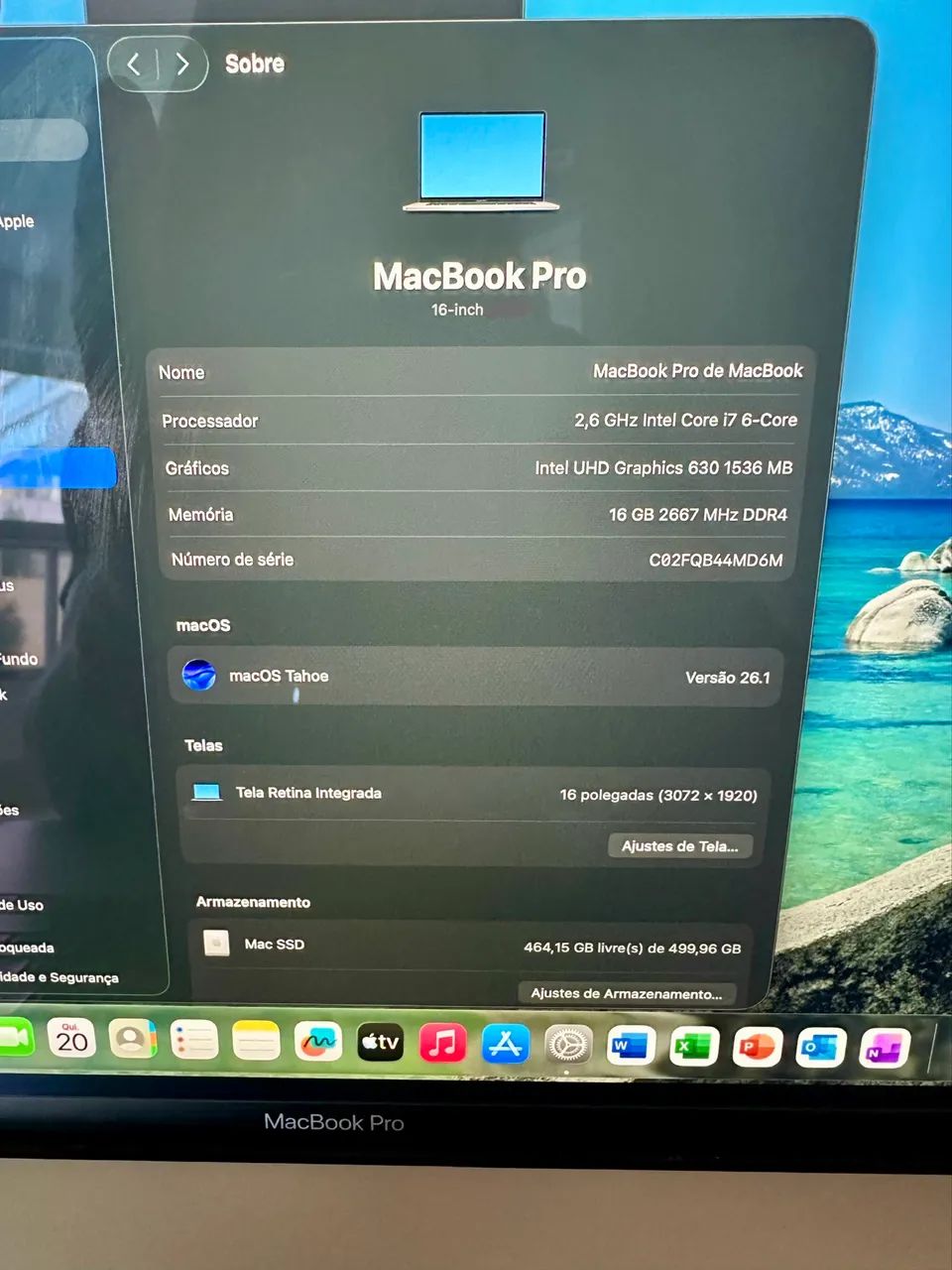 MacBook Pro 2020, i7 (6-Core), 16Pol. 16G RAM, 1.5 Terra SSD, OS