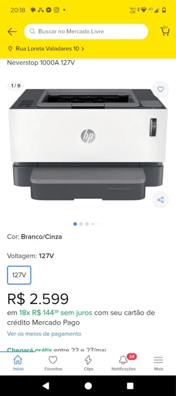 Impressora HP Neverstop Laser 1000w - Recarregável e Inalambrica - Foto 5