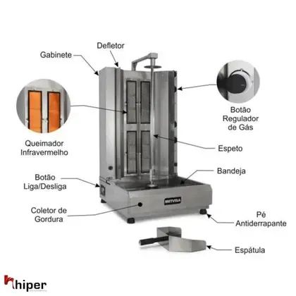 Máquina de Shawarma Metvisa - Modelo Grande - Nova (Nunca Usada) - Foto 5