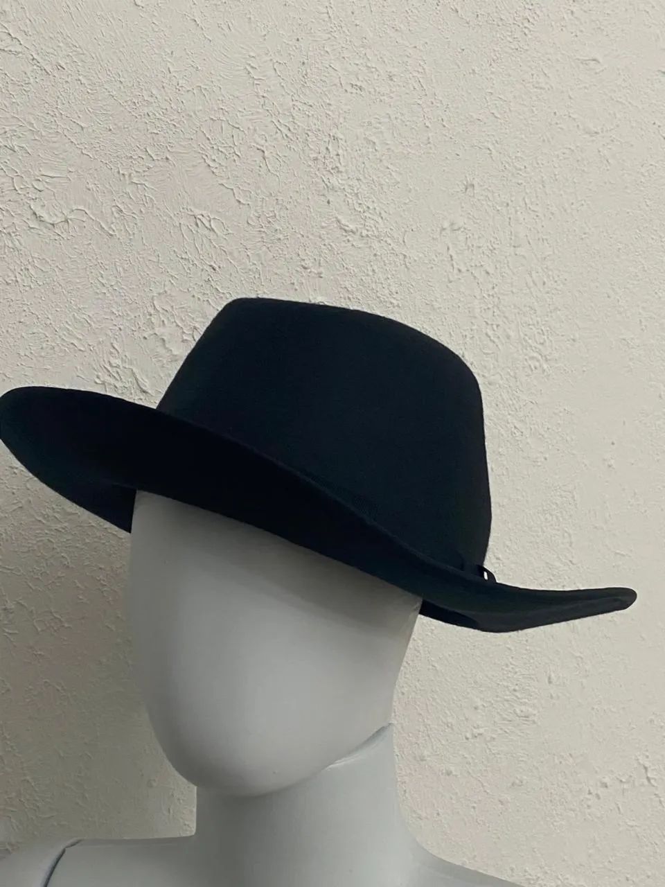 Chapéu Estilo Country Preto Feltro Ótimo Estado - Foto 2