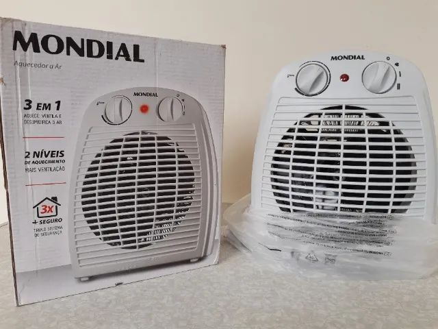 Aquecedor de ar Mondial 3 em 1. Aquece, ventila e desumidifica o ar. Novo!! - Foto 3