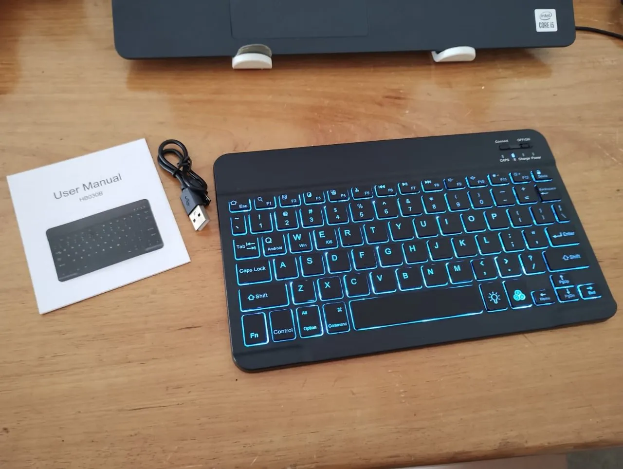 Kit Teclado Bluetooth sem fio com retroiluminação LED
