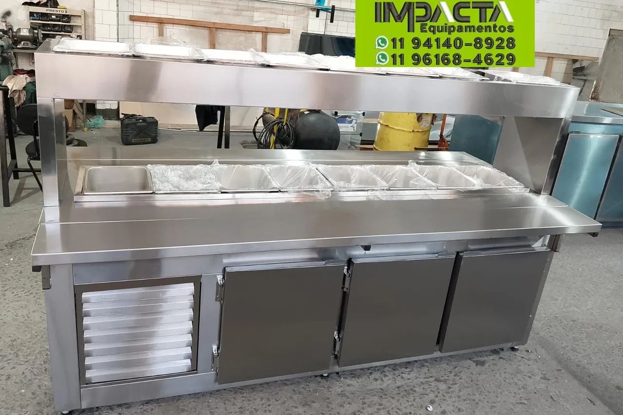Refrigerador balcão Condimentadora Pizzaiola sob medida 