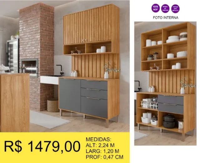 CONJUNTO AEREO 100% MDF RIPADO  