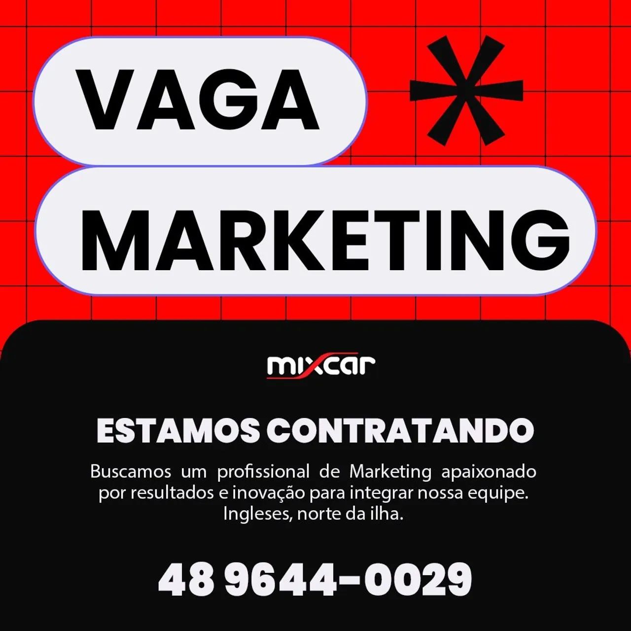 Vaga para marketing MEI