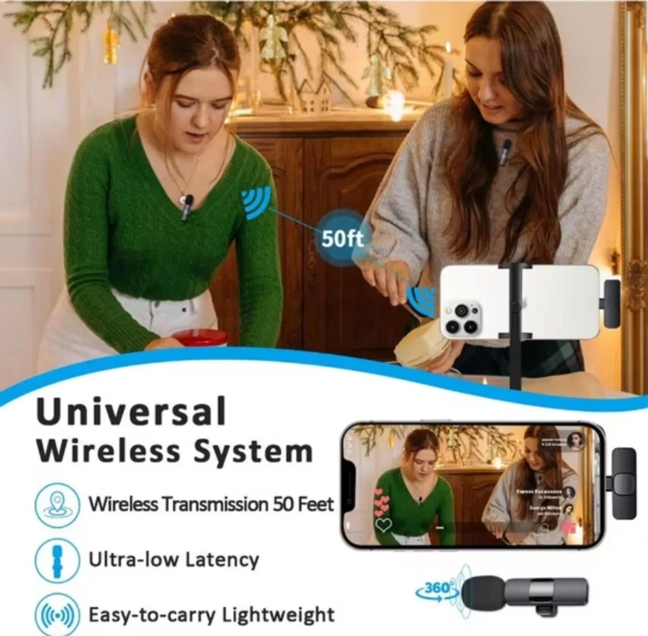 2 Microfones Bluetooth K9 (Lacrado) - Foto 2