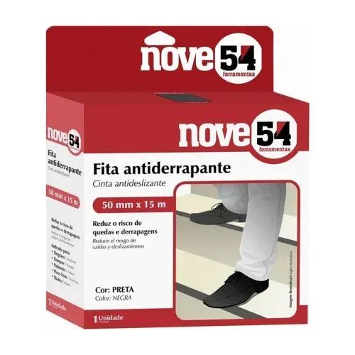 Fita Antiderrapante 50mm x 5m Preta Nove54