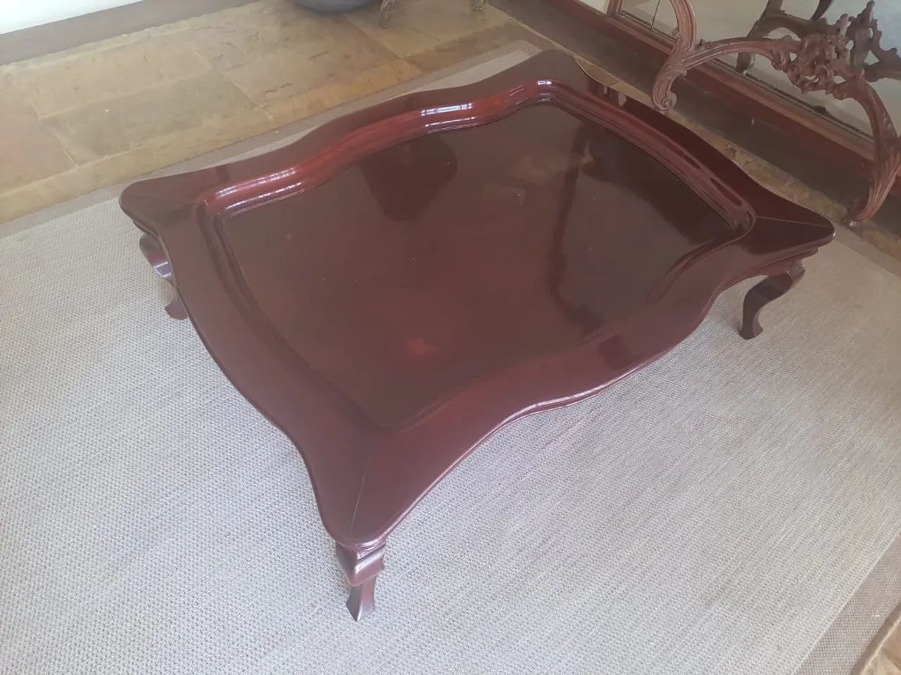 Conjunto de Mesa de Centro  e Canto em Madeira maciça  - Foto 3