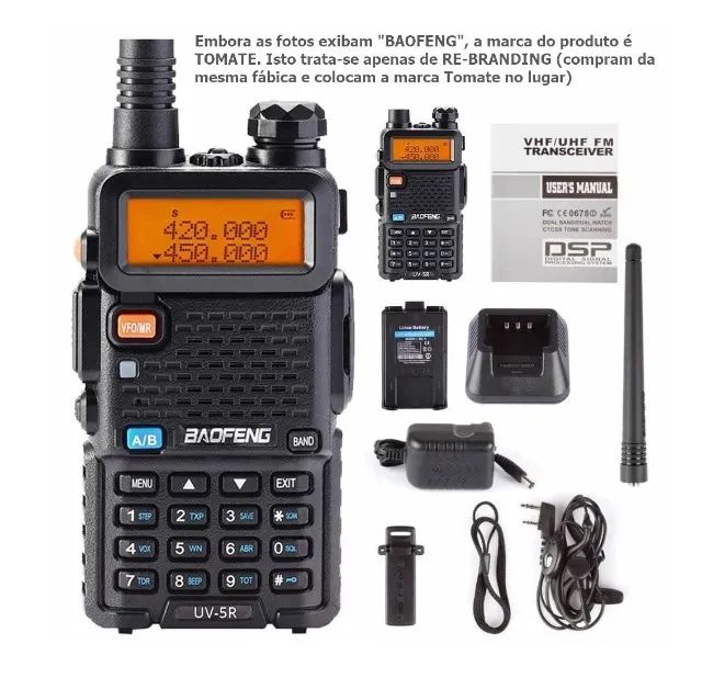 Rádio Comunicador Tomate FM UHF/VHF - Modelo MRA-001T - Foto 6