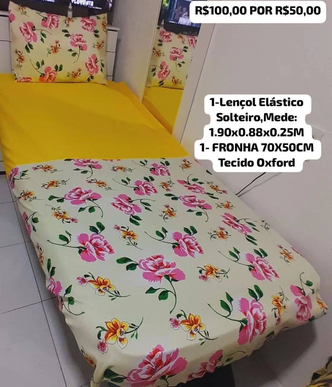 Jogo para Cama com elástico Solteiro  - Foto 6