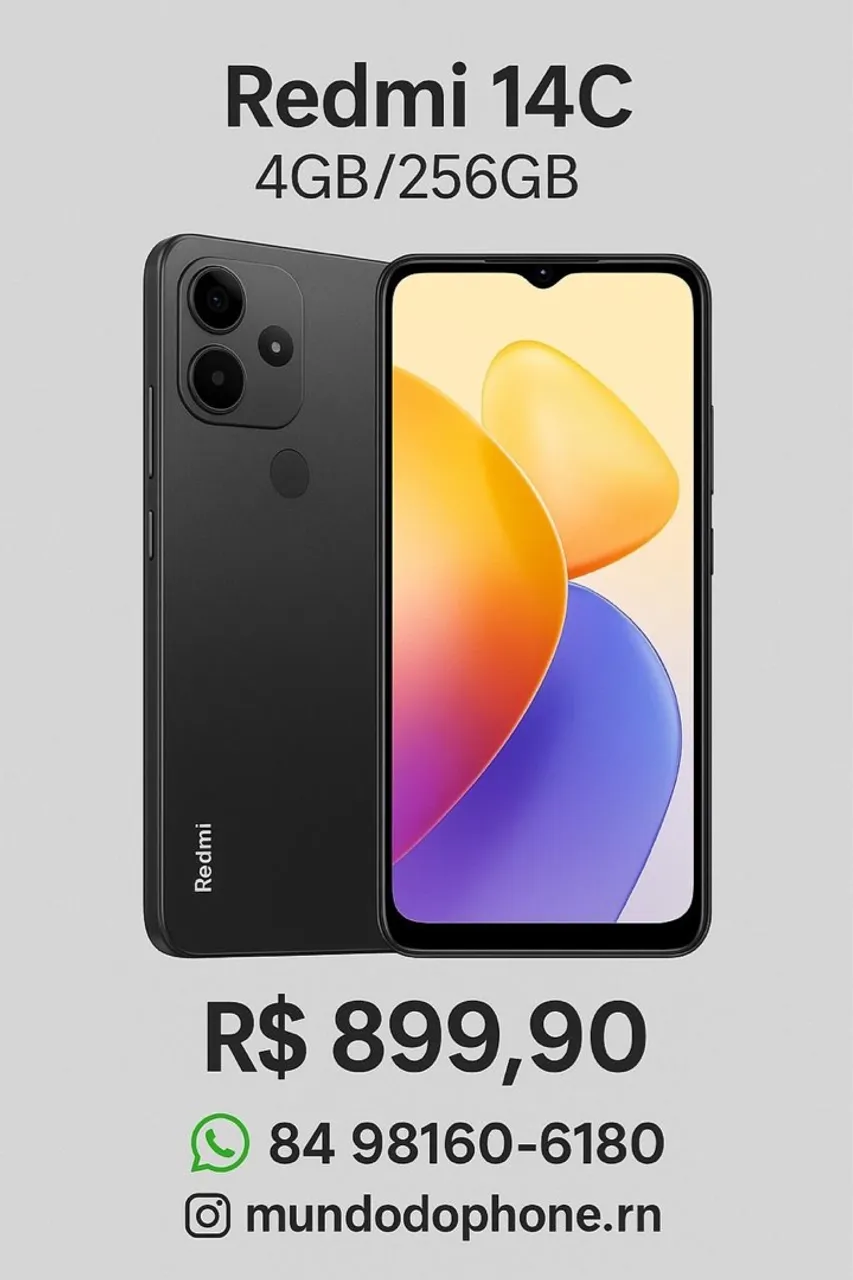 Xiaomi Redmi 14C 4GB/256GB - Novo!