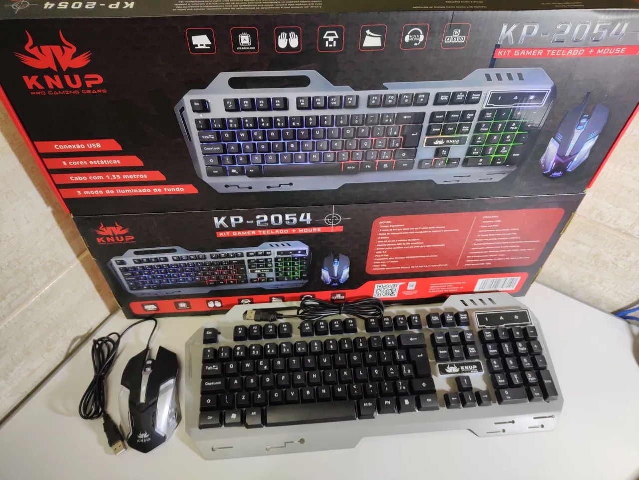 Kit Gamer Teclado e Mouse KNUP KP-2054 - Foto 4