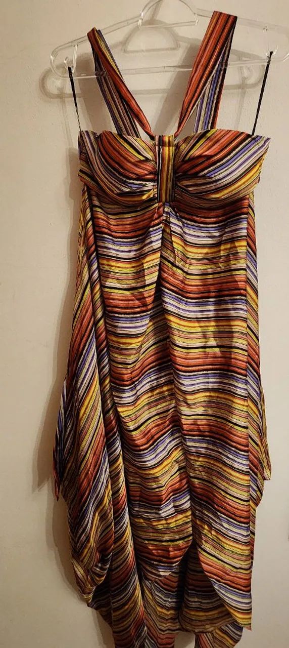 Vestido Colorido com Listras