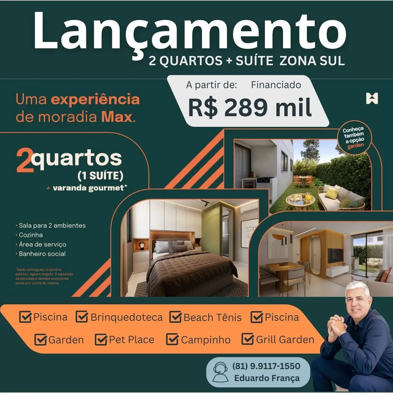 PREÇO DE NOVEMBRO APROVEITE OPORTUNIDADE APT 2 QUARTOS COM SUITE, VAGA GARAGEM ZONA SUL BO