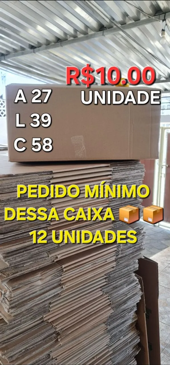 Caixas de papelão -kit 12 uni de caixas médias lisas pronta entrega caixas de papelão