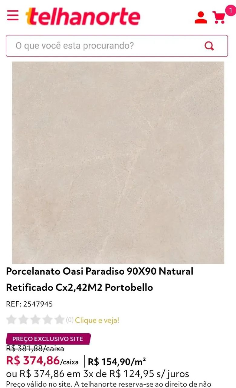 Porcelanato Oasi Paradiso Portobello 90X90 Natural Retificado - Foto 4