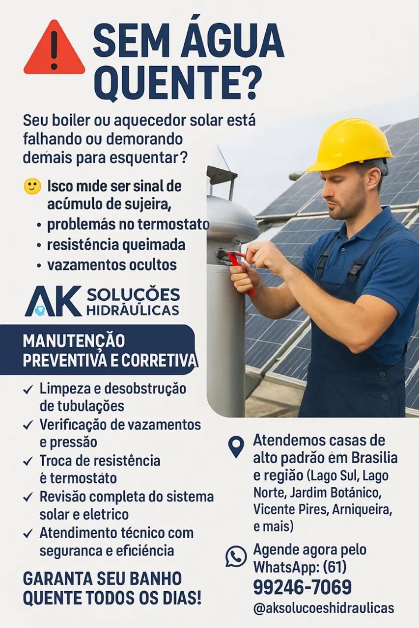 Boiler e aquecedor solar manutenção e reparos 
